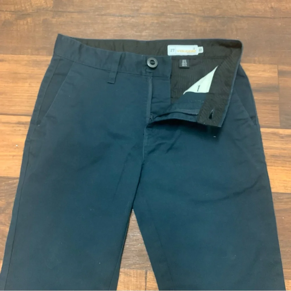 Volcom Boys Dark Navy Pants, Size 27(14), Chino, Embroidered Logo